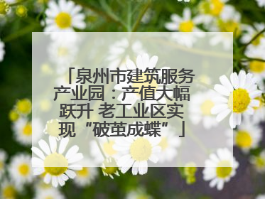 泉州市建筑服务产业园：产值大幅跃升 老工业区实现“破茧成蝶”