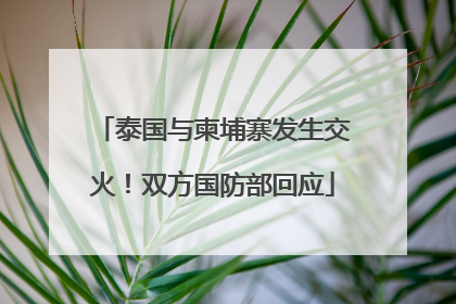 泰国与柬埔寨发生交火！双方国防部回应