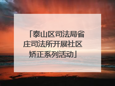 泰山区司法局省庄司法所开展社区矫正系列活动