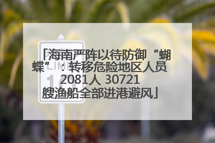 海南严阵以待防御“蝴蝶”：转移危险地区人员2081人 30721艘渔船全部进港避风