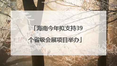海南今年拟支持39个省级会展项目举办