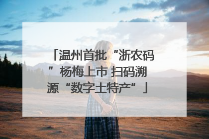 温州首批“浙农码”杨梅上市 扫码溯源“数字土特产”