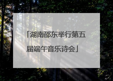 湖南邵东举行第五届端午音乐诗会