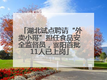 湖北试点聘请“外卖小哥”担任食品安全监督员，襄阳首批11人已上岗