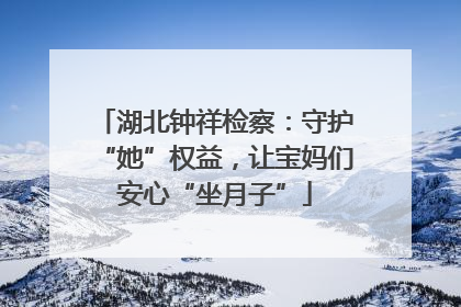 湖北钟祥检察：守护“她”权益，让宝妈们安心“坐月子”