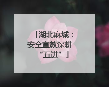湖北麻城：安全宣教深耕“五进”