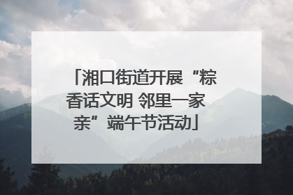 湘口街道开展“粽香话文明 邻里一家亲”端午节活动