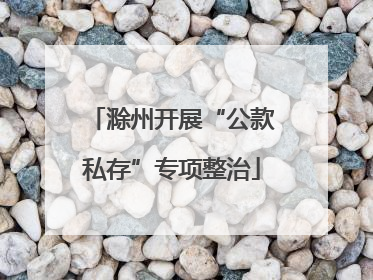 滁州开展“公款私存”专项整治