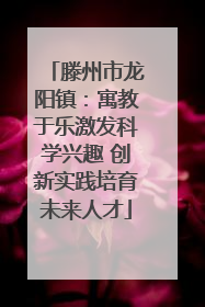 滕州市龙阳镇：寓教于乐激发科学兴趣 创新实践培育未来人才