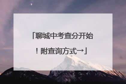 聊城中考查分开始！附查询方式→
