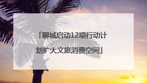 聊城启动12项行动计划扩大文旅消费空间