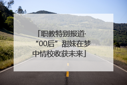 职教特别报道· “00后”甜妹在梦中情校收获未来
