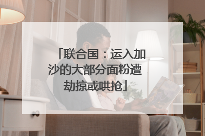 联合国：运入加沙的大部分面粉遭劫掠或哄抢