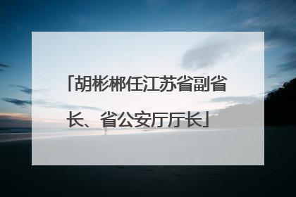 胡彬郴任江苏省副省长、省公安厅厅长