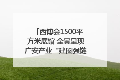 西博会1500平方米展馆 全景呈现广安产业“建圈强链”｜西博视界