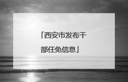 西安市发布干部任免信息