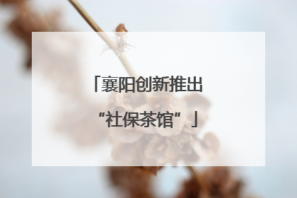 襄阳创新推出“社保茶馆”