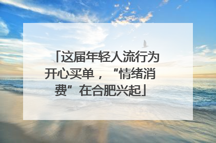 这届年轻人流行为开心买单，“情绪消费”在合肥兴起