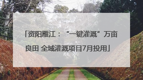 资阳雁江：“一键灌溉”万亩良田 全域灌溉项目7月投用