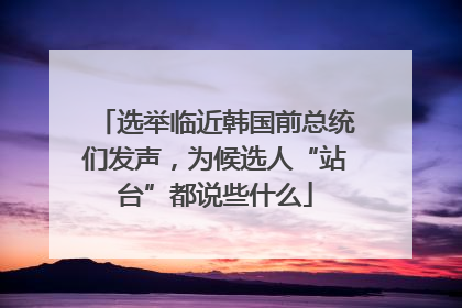 选举临近韩国前总统们发声，为候选人“站台”都说些什么