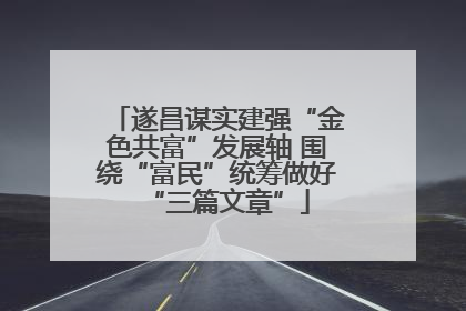 遂昌谋实建强“金色共富”发展轴 围绕“富民”统筹做好“三篇文章”