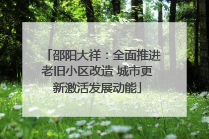邵阳大祥：全面推进老旧小区改造 城市更新激活发展动能