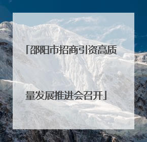 邵阳市招商引资高质量发展推进会召开
