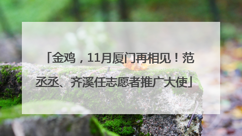 金鸡，11月厦门再相见！范丞丞、齐溪任志愿者推广大使