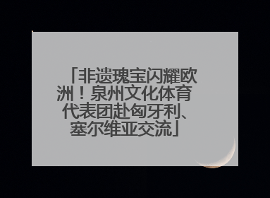 非遗瑰宝闪耀欧洲！泉州文化体育代表团赴匈牙利、塞尔维亚交流