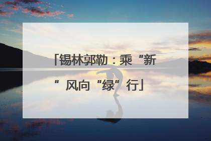 锡林郭勒：乘“新”风向“绿”行