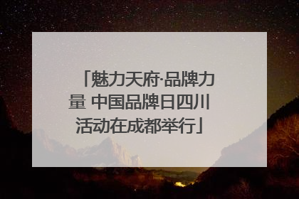魅力天府·品牌力量 中国品牌日四川活动在成都举行