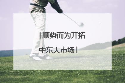 顺势而为开拓中东大市场