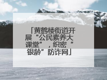 黄鹤楼街道开展“公民素养大课堂”，织密“银龄”防诈网
