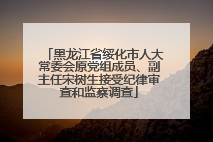 黑龙江省绥化市人大常委会原党组成员、副主任宋树生接受纪律审查和监察调查