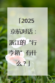 2025京杭对话：浙江的“行李箱”有什么？