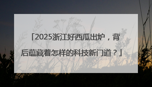 2025浙江好西瓜出炉，背后蕴藏着怎样的科技新门道？