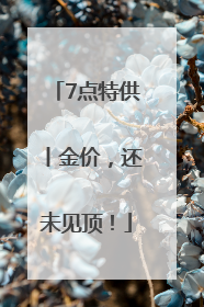 7点特供丨金价，还未见顶！