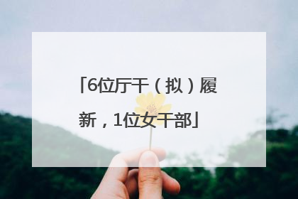 6位厅干（拟）履新，1位女干部