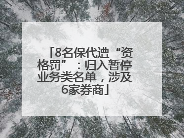 8名保代遭“资格罚”：归入暂停业务类名单，涉及6家券商